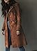 utcoco Womens Long Suede Trench Coat Single Breasted Leather Trench Overcoat with Pocket (X-Large, Brown)