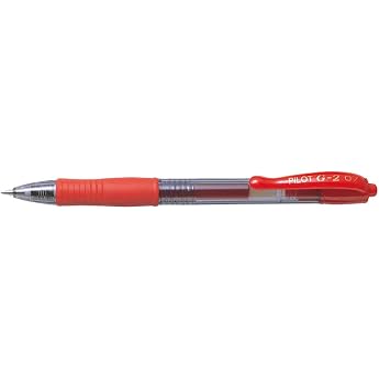 Pilot Gel Ink Ballpoint Pen, G2, Fine Point, 0.7mm, Red, LG-20F-R