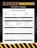 Employee Warning Notice Form: Employee Disciplinary Action Forms Book | Warning Notice and Write Up Forms | Employee Performance | Corrective and Warning Notice Sheets