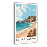 GAPKJGTS Costa De Almería - Póster de viaje en lienzo para decoración de pared, cuadros para sala de estar, dormitorio, 20 x 30 cm