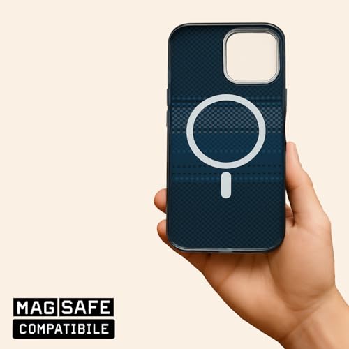 Image of AIBEX Aramid Fiber MagSafe Case Compatible for Apple iPhone 16 Pro| Slim Protective Back Cover with Built-in Magnets| Wireless Charging Support| Camera Ring Stand| Shockproof with Air Guard Corners