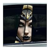 Accesorio Para Automóvil 2 Pegatinas Para El Pilar Central Del Coche, Viper Snake Medusa, Película Protectora Decorativa Para El Pilar B.(D)