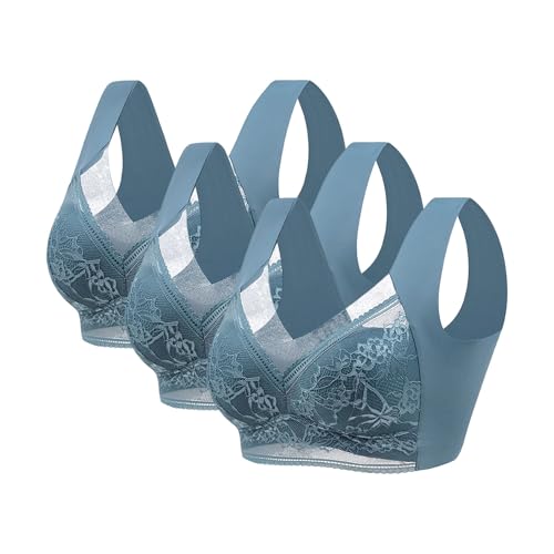 Uwdiohq Women's Lace Bras Womens Comfy Anti Sagging Plus Size Sports Correction Bra Compression (H, XL) Support for Saggy Breasts Unpadded Women Padded Strapless Comfort Sticky Cups Push Up Set