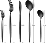 30-Piece Black Silverware Set, Flatware Set for 6, Food-Grade Stainless Steel Tableware Cutlery Set, Utensil Sets for Home Office Restaurant Hotel, Dishwasher Safe
