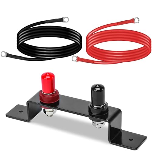 Kit de bornes de démarrage pour batterie, bornes de chargement de batterie étanches, kit de déplacement de bornes de batterie à distance avec câble de 49 pouces et support de montage, pour câbles de