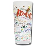 Catstudio Drinking Glass, Idaho Frosted Glass Cup for Kitchen, Drinking Glasses, 15oz Dishwasher Safe Tumbler for Idaho Lovers