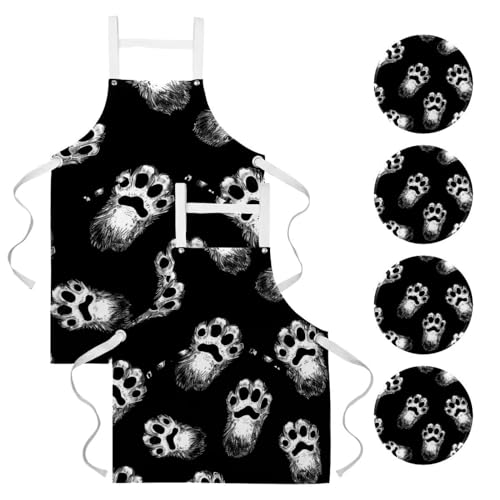 Tablier patte de chien imperméable réglable homme femme lot de 2