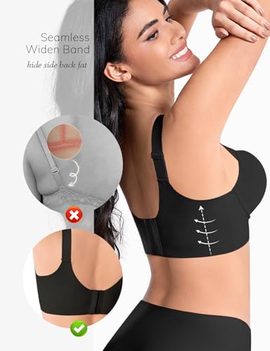 Image of Upushall Push Up Padded Bras for Women Add 2 Cups Longline Plunge T Shirt Everyday Bra Underwire Support