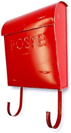 NACH French Euro Rustic Mailbox, Red