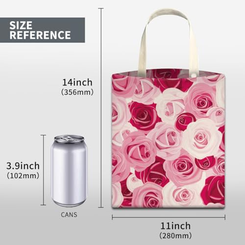 Image of Car Trash Can, Cute Car Trash Bag, Hanging Car Organizer and Storage Bag, Trash Bin for Car Accessories, Vehicle, Travelling, Camping Red Pink Roses