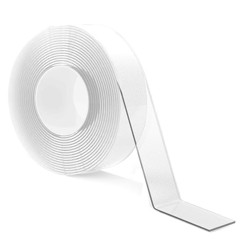 LLPT Cinta de Doble Cara Nano Cinta Rasgable a Mano 30MM X 5M Transparente Lavable sin Residuos Multifuncional Reutilizable para la Decoración de la Tienda de Oficina en Casa (LPNT3001)