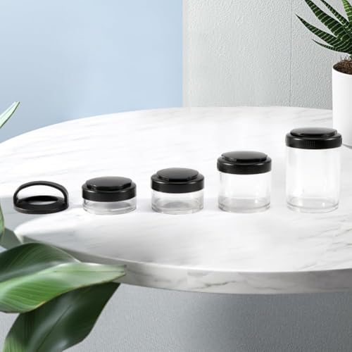 Image of Plastic Portable Stackable Snack Container Twist Lock Storage Jars Food Storage Containers for Formula Snacks Protein Powder Drinks and Portion Control, 4pcs Scale Jar In 1 Set, Black
