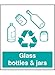 Nouvelle-Calédonie Signes 26623 un panneau"recyclage Pots & bouteilles en verre, autocollant en vinyle, 100 mm x 75 mm