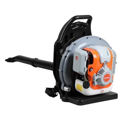 76.5cc 4-Stroke Backpack Gas Leaf Blower, High-Velocity Low Noise Quick Start Gas Powered Snow Leaf Blower for Yard Garden