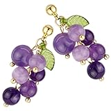 JOINPAYA Pendientes de Uva Colgantes para Mujer y Adolescentes Pendientes Delicados de Resina Morada Hipoalergénicos y Resistentes Joyería de Moda para Fiestas y Ocasiones Obsequios