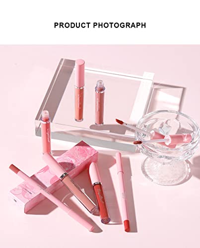 2Pcs Nude Lip Liner Pencil And Lipstick Set,Classic Lipliner Long-Wearing Lip Liner Pencil Matte Lipstick Lip Crayon Long Lasting Waterproof High Pigmented Lip Colors Not Fade No Smudge Lip Stain Makeup Gift Kit For Women Girls (#01) #TOP7