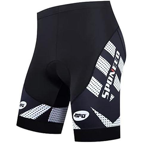 sponeed Men's Cycling Shorts Padded Bicycle Riding Pants Bike Biking Clothes Cycle Wear Tights, Upgrade-white, X-Large Cover