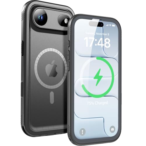 SPORTLINK for iPhone Air Case, IP68 Waterproof Military Protective Full Body Heavy Duty Shockproof 360 Sealed Dustproof with Camera Screen Protector Phone Cover for iPhone Air 6.5" Mag/Black