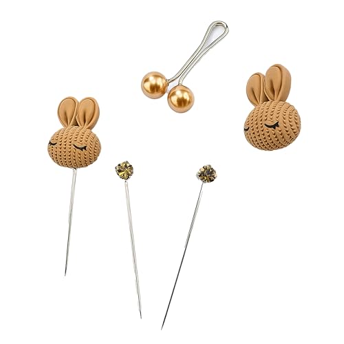 Image of MeiSie Hijab Pin Set of 5 | Loop Pins, Scarf Pins & Brooch with Tie-Tack Pin Back | Stone Hijab Pins for Women