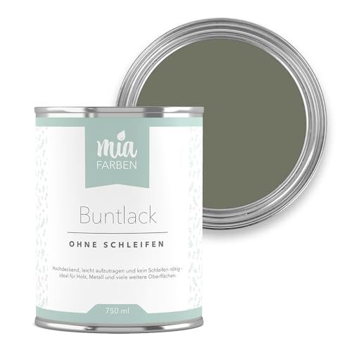 miafarben Buntlack ohne schleifen 750ml, Möbelfarbe, Möbellack für Holz, Metall, Kunststoff (Sommerlicher Waldpfad)