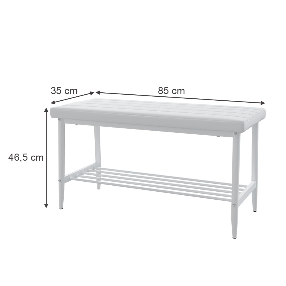 Vicco Banquette Grand, Blanc, 85x35cm, pour Une Utilisation comme Ensemble de Salle à Manger dans la Cuisine ou la Salle à Manger