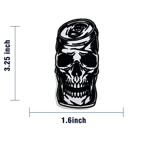 Wikineon Embroidered Iron On Patch, Skull Can Applique Patch - Punk Motocycle Badge Iron On/Sew On Diy Clothing Accessories, Perfect For Backpack, Clothes, Hats & Jeans #TOP4
