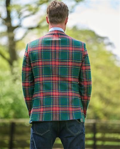 Ugly Christmas Suit Jacket for Men Holiday Vintage Plaid Tuxedo Blazer for Dinner,Prom,Wedding3