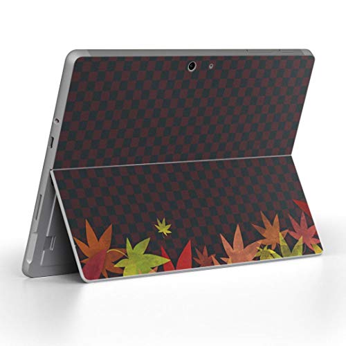 Surface Go 3 / Surface Go 2 Surface Go 全世代対応 専用スキンシール サーフェス go igsticker シール スキン 保護 フィルム ステッカー アクセサリー 008537 クール 秋 赤 レッド 市松模様 紅葉