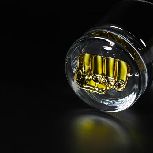 Image of Melbify Gold Knockout Whiskey Glass Gift Set | 6 pcs Set| 300 ml | Premium Packing | Gift Box | Gold-Bottomed | Imported | Luxurious | Ideal for Wedding Gifts, Anniversary, VIP and Corporate Gifts