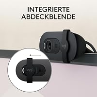 Logitech Brio 100 Full HD-Webcam für Meetings und Streaming, Auto-Lichtausgleich, integriertes Mikrofon, Abdeckblende, USB-A, für Microsoft Teams, Google Meet, Zoom und mehr - Graphit – Ansicht 4