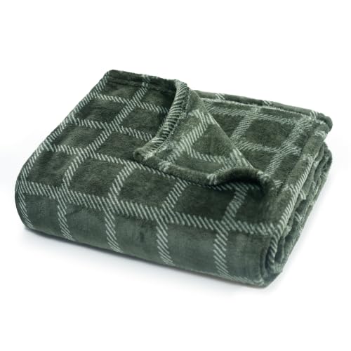 Americanflat 50x60 Fleece Throw Blanket - Dash Windowpane - Green