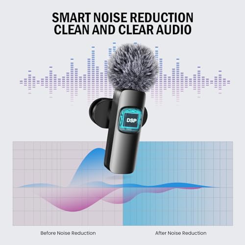 BYbrutek Upgraded 4 in 1 Wireless Lavalier Microphone with Adjustable Collar Clip for iPhone, Android, Camera and PC - Image 2