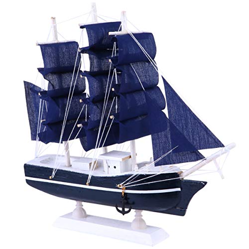 CLISPEED Modelo de Navio à Vela de Madeira 3D Escultura de Navio Preto Decoração Náutica para Crianç