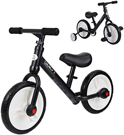 HOMCOM 11 Inch Kids Balance Bike Training Pedal Bicycle W/Removable Stabilizers EVA Tyres Adjustable Seat Height 2 to 5 Years Gift for Boys Girls