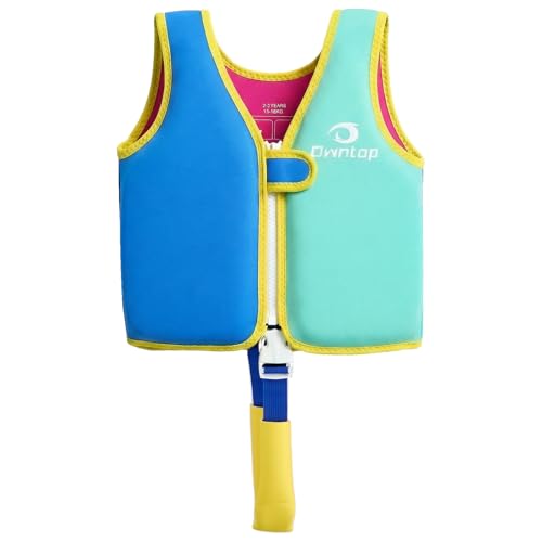 Owntop Kid Swim Vest Toddler Swim Vest with Adjustable Crotch Strap Toddler Floaties Boys Girls Buoyancy Jacket for 30-40-50-60-70 Lbs Kids by Owntop - Used condition - CA$30.44