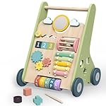 Wooden Baby Walker, Montessori Walker for Babies 6-12 Months, Push Walking Toys for 1 Year Old Learning to Walk