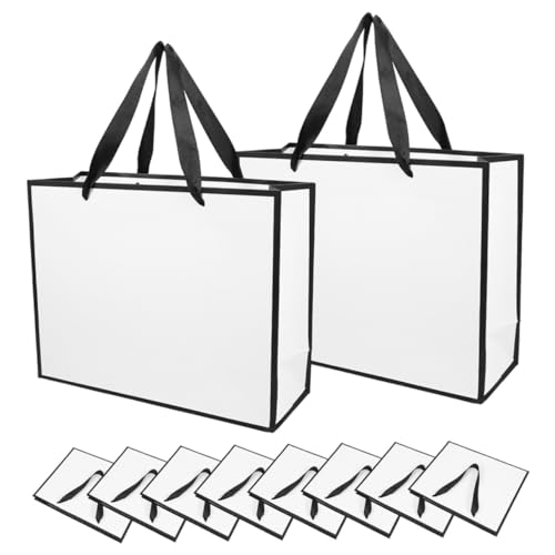Paquet en papier poignées blancs 28X10X22 CM sac cadeau mariage et fête 20pcs