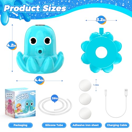 Water Table Pump - Cordless & Rechargeable Water Pump for Water Table with Magnetic Octopus Design, Quick-Install Outdoor Sand/Water Play Toys & Durable Accessories for Toddlers Kids (Green)