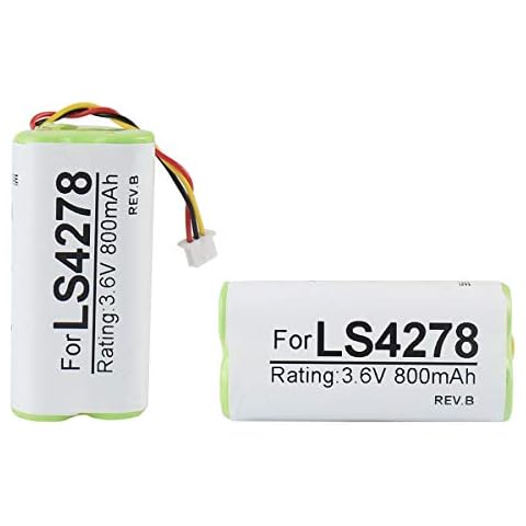 2-Pack Battery for Motorola Symbol LS4278 LS4278-M LI4278 DS6878 Barcode Scanner 800mAh 3.6V Ni-Mh PN 82-67705-01 BTRY-LS42RAAOE-01 Cover