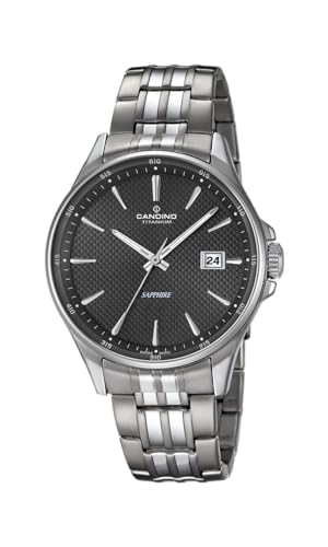 Candino Swiss Herrenuhr Analog aus Titan Grau