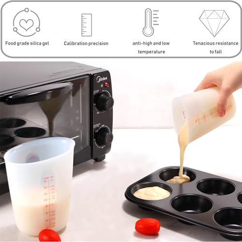 Set de 3 vasos medidores de silicona 500ml 250ml 125ml miniatura 6