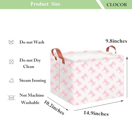 Image of CLOCOR Rectangular Storage Basket,Gift Basket,Waterproof Storage Bin(Star Bowknot)