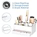 NIUBEE Hair Tool Organizer, White Acrylic Hair Dryer and Styling Organizer with Drawer, Bathroom Countertop Blow Dryer Holder, Vanity Caddy Storage Stand for Accessories, Makeup, Toiletries