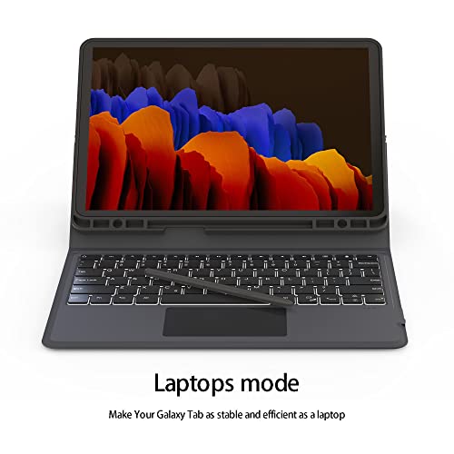 For Samsung Galaxy Tab S7 Fe/S8 Plus 12.4" Keyboard Case: Backlit Trackpad Keyboard For 12.4 Inch Galaxy Tab S7 Plus S7 Fe - Smart Touch Wireless Keyboard With Kickstand Folio Tablet Cover S7+ S8+ #TOP5