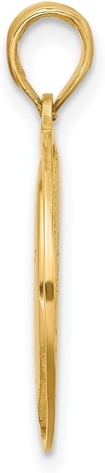Diamond2Deal 14K Yellow Gold Polished Moon and Stars Circle Shape Charm Pendant L 0.98 in, W 0.70 in