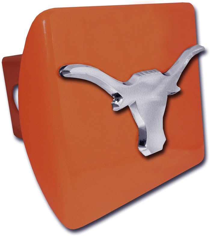 University of Texas Longhorn Emblem on Orange Metal Hitch Cover