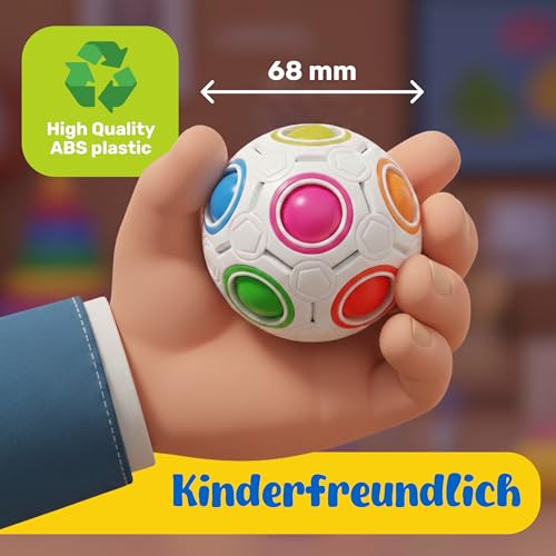 CUBIDI® Original Regenbogenball – Geschicklichkeitsspiel & Fidget Toy für Kinder und Erwachsene – 3D Kugellabyrinth Brainteaser, Anti Stress Spielzeug ab 4 Jahren