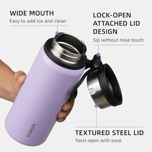 Image of BJPKPK 25oz Insulated Water Bottle, Stainless Steel Bottle with Handle | Vacuum Insulated Bottle with Leak-Proof BPA-Free Design, Keeps Drinks Cold & Hot for Gym, Office, Travel & Daily Use