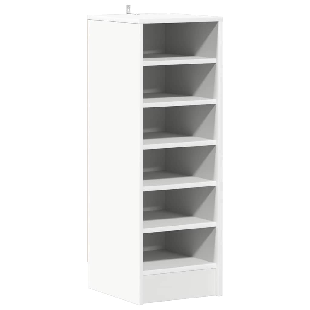 vidaXL Mueble Zapatero Organizador de Zapatos Armario Pasillo Almacenaje Taburete Puf Caja Banco Estantería de Contrachapada Blanco 31,5x35x90 cm