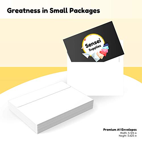 110 3.5X5 White Rsvp Small Envelopes - A1 - For Weddings Response Cards, Baby Showers, Thank You Notes, Photos And Any 3” X 5” Inserts (3 5/8 X 5 1/8 Inches) - W/Peel, Press & Self Seal - Square Flap #TOP5